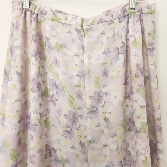 Vintage 90s Pendleton Pastel Purple Floral Midi Skirt‎ Size 14 Petite - Picture 8 of 15